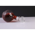 New design round glass decanter/emboss glass decanter/sealed glass storage bottle.